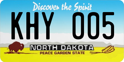 ND license plate KHY005