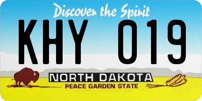ND license plate KHY019