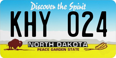 ND license plate KHY024