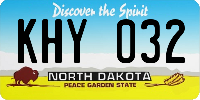 ND license plate KHY032