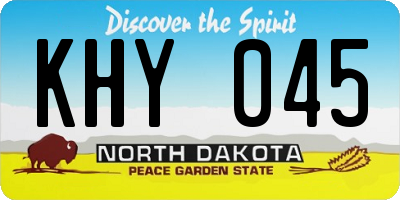 ND license plate KHY045