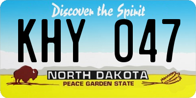 ND license plate KHY047