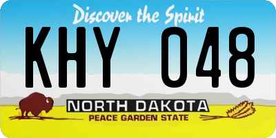ND license plate KHY048