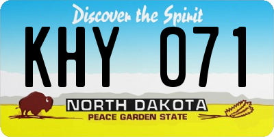 ND license plate KHY071