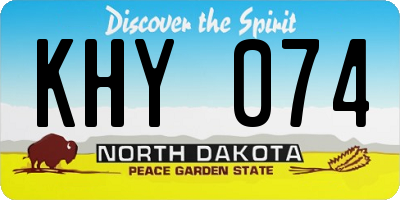 ND license plate KHY074