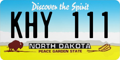ND license plate KHY111