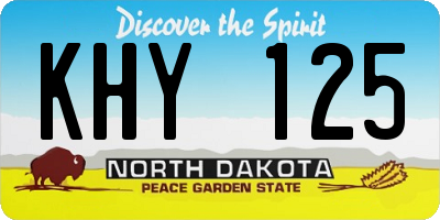 ND license plate KHY125