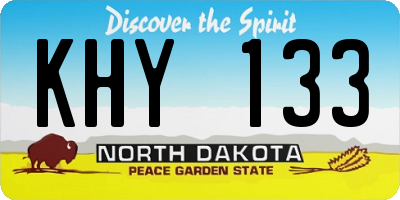 ND license plate KHY133