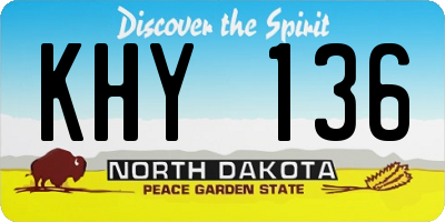 ND license plate KHY136