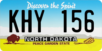 ND license plate KHY156