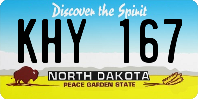 ND license plate KHY167