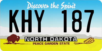 ND license plate KHY187