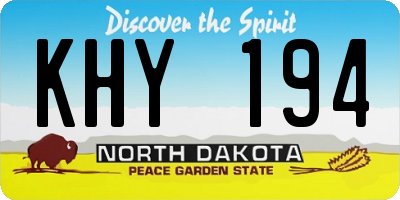 ND license plate KHY194