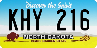ND license plate KHY216