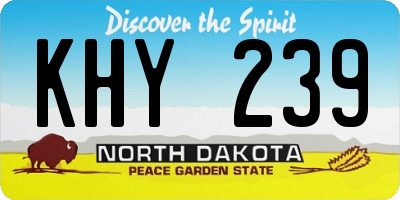 ND license plate KHY239