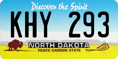 ND license plate KHY293