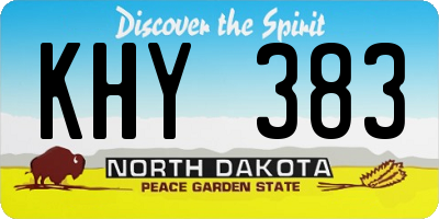 ND license plate KHY383