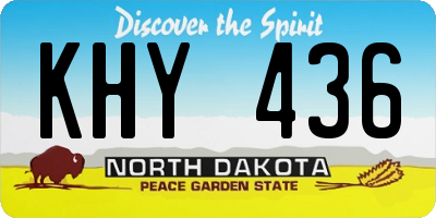 ND license plate KHY436