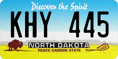 ND license plate KHY445