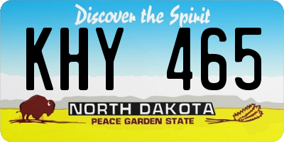 ND license plate KHY465