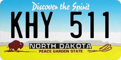 ND license plate KHY511