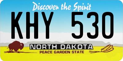 ND license plate KHY530