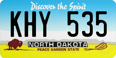 ND license plate KHY535