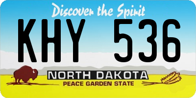 ND license plate KHY536