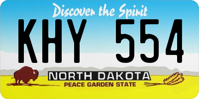 ND license plate KHY554