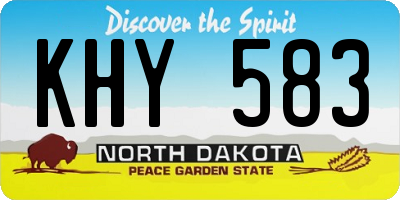 ND license plate KHY583