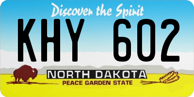 ND license plate KHY602