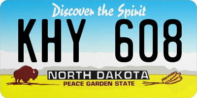 ND license plate KHY608