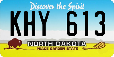 ND license plate KHY613