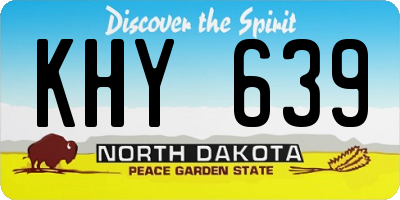 ND license plate KHY639