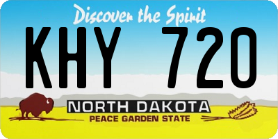 ND license plate KHY720