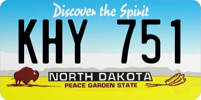 ND license plate KHY751