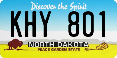 ND license plate KHY801