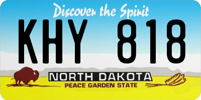 ND license plate KHY818