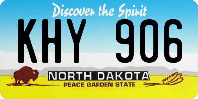 ND license plate KHY906