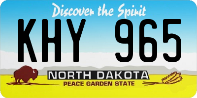 ND license plate KHY965