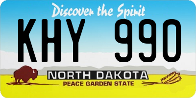 ND license plate KHY990