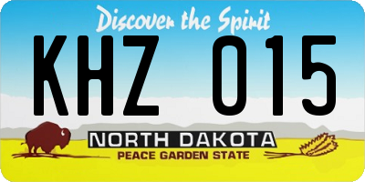 ND license plate KHZ015