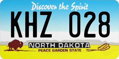 ND license plate KHZ028