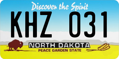 ND license plate KHZ031