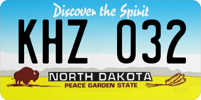 ND license plate KHZ032