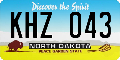 ND license plate KHZ043