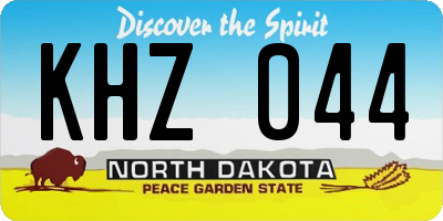 ND license plate KHZ044