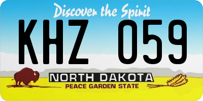 ND license plate KHZ059