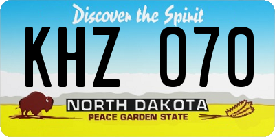 ND license plate KHZ070