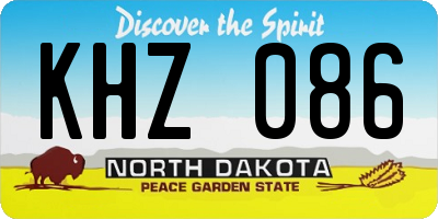 ND license plate KHZ086